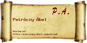 Petróczy Ábel névjegykártya