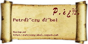 Petróczy Ábel névjegykártya