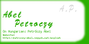 abel petroczy business card