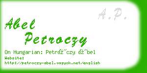 abel petroczy business card